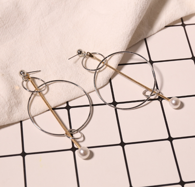Aretes Geométricos Dorados y Plateados - Diseño Moderno Trendy - Image 7