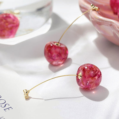 Aretes Colgantes de Cereza con Elegancia Francesa - Image 4