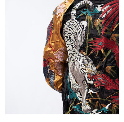 Chaqueta de satén reversible con bordados - Image 8