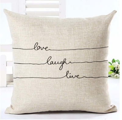 Funda de Almohada Decorativa con Letras en Blanco y Negro - Image 14