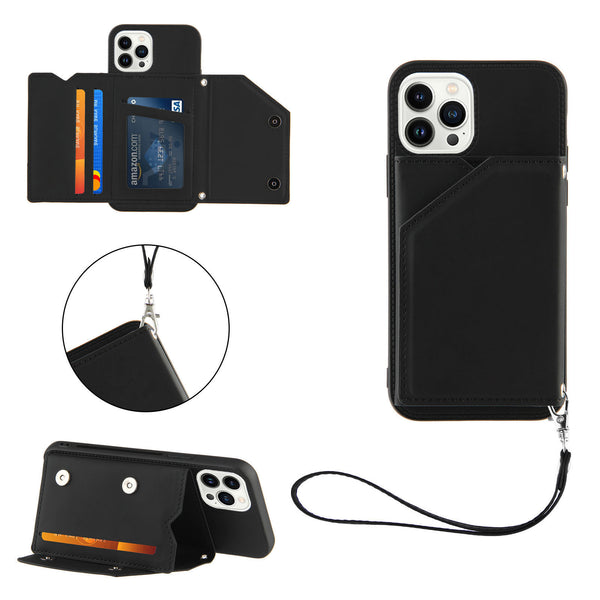 Funda Protectora para Celular con Cordón, Soporte de Mano y Compartimiento para Tarjetas