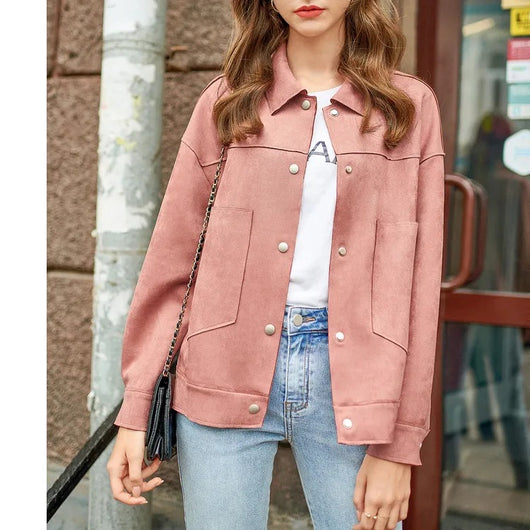 Chaqueta Corta de Ante Sintético con Forro Polar para Mujer - Image 5