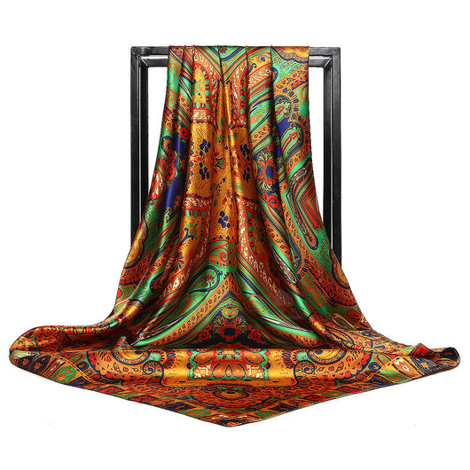 Pañoleta Cuadrada de Seda Simulada - Accesorio Versátil para Cualquier Estilo - Image 24