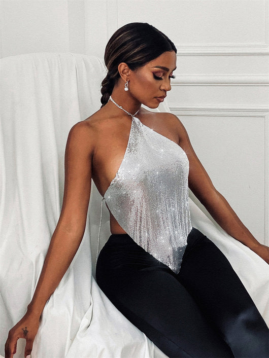 Top Halter Lentejuelas Metal Sexy para Mujer - Diseño Exclusivo - Image 7