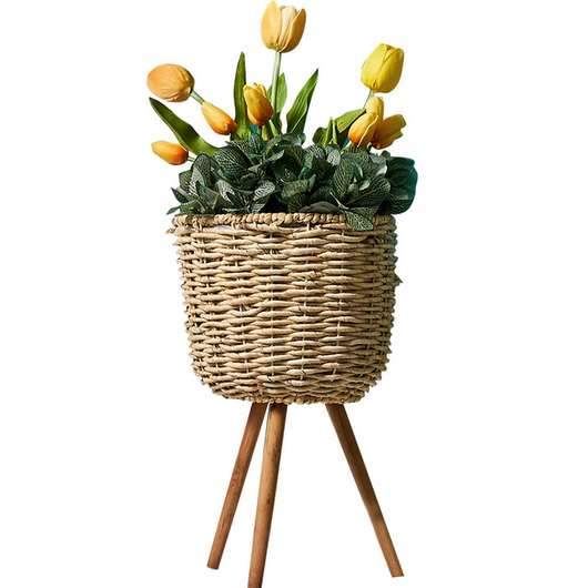 Macetero de Pie en Fibra Natural - Decoración Elegante para Interiores - Image 6