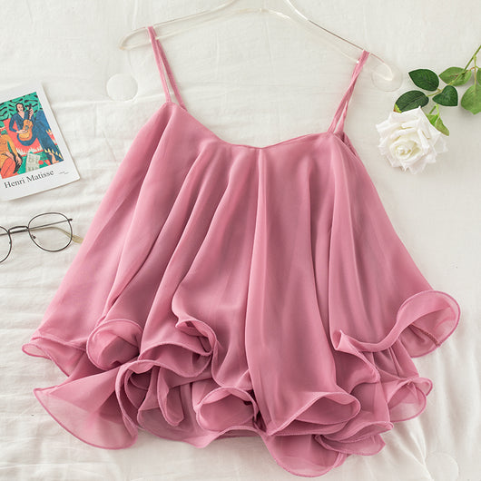 Blusa Suelta de Gasa con Volantes para Mujer - Image 15