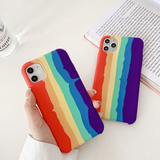 Funda de Silicona Líquida Arcoíris para Celular