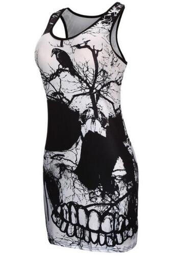 Vestido Vintage sin Mangas con Estampado Calavera - Diseño Retro Verano