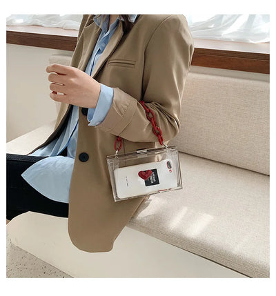 Bolsa Crossbody Estilo Western con Cadena, Pequeña y Cuadrada - Image 15