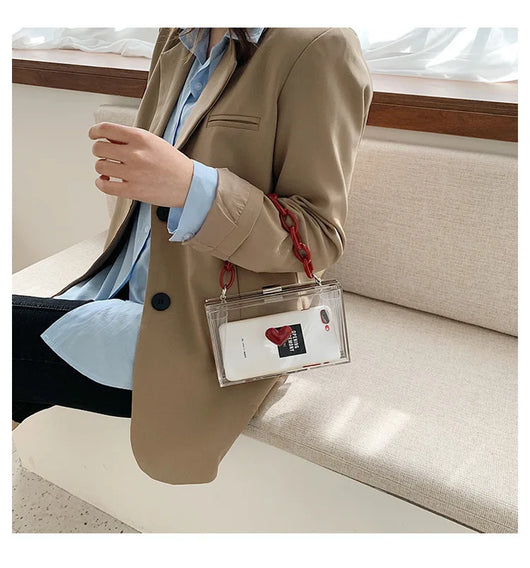 Bolsa Crossbody Estilo Western con Cadena, Pequeña y Cuadrada - Image 15