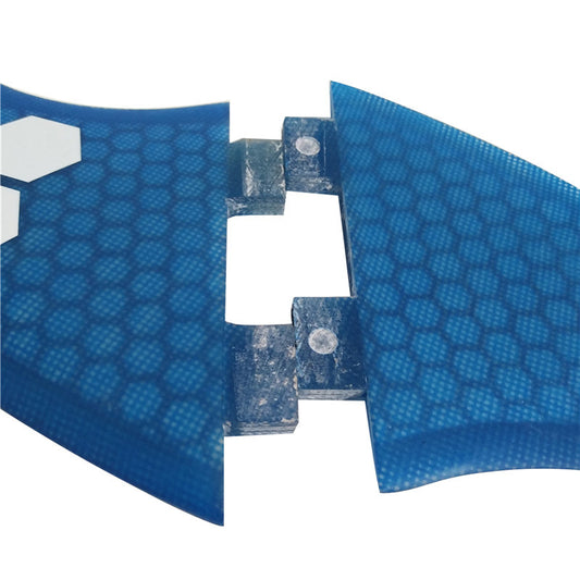 Aleta de Tabla de Surf Fibra de Vidrio Honeycomb Verde Naranja - Thruster FCS Future G5 - Image 2