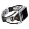 Metal stainless steel chain leather strap Black 38 40