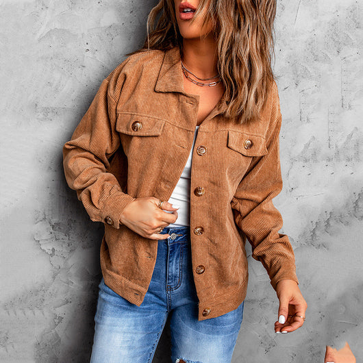 Camisa Casual de Pana con Botones
