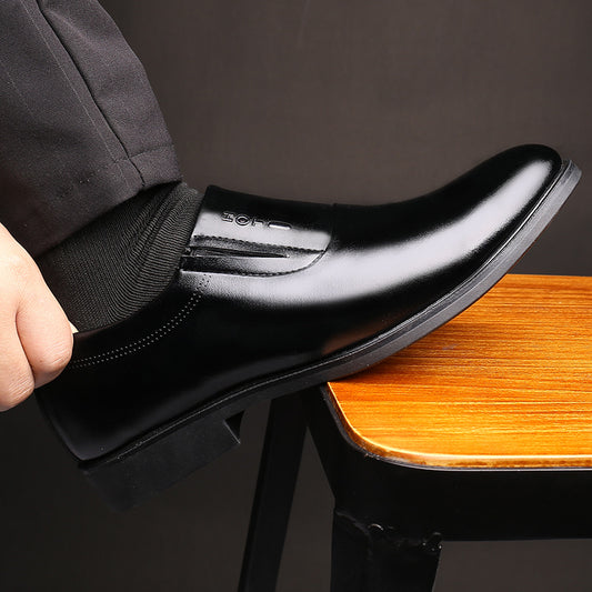 Zapatos de Vestir Elevadores 6cm Punta Fina Cuero Genuino Hombre