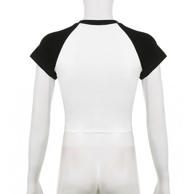 Playera Estampado Panda Manga Raglán Colores Contrastantes - Tops Básico Chicas Atrevidas - Image 10