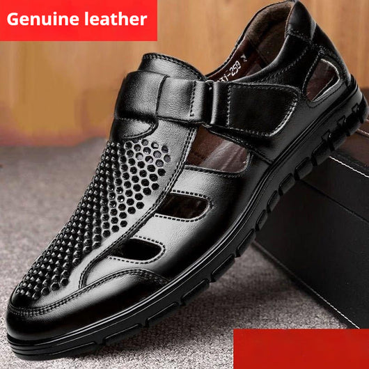 Sandalias de Cuero Perforadas para Hombre - Estilo Ejecutivo Casual - Image 5