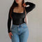 Blusa Manga Larga Entallada para Mujer - Diseño Minimalista
