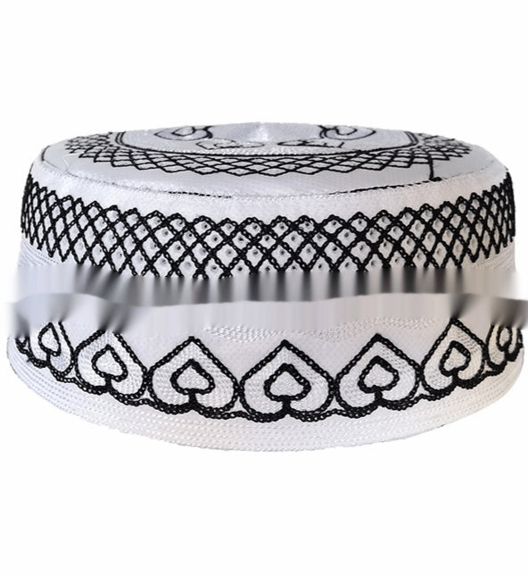 Gorro Islámico Bordado para Hombre - Diseño a Rayas Elegante
