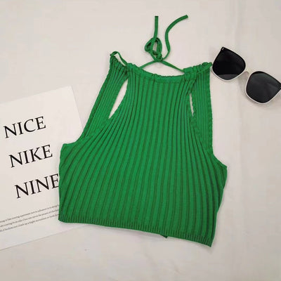 Camiseta Espalda Descubierta Ajustada con Tirantes Cruzados - Image 9