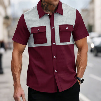 Camisa Casual de Manga Corta con Textura Waffle - Image 3
