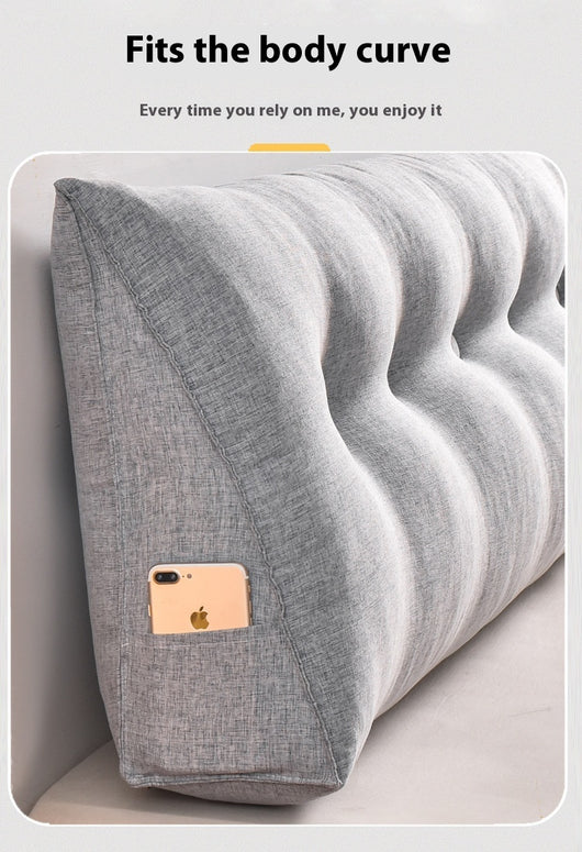 Cojín Triangular de Algodón y Lino Desmontable para Cabecera de Cama - Image 17