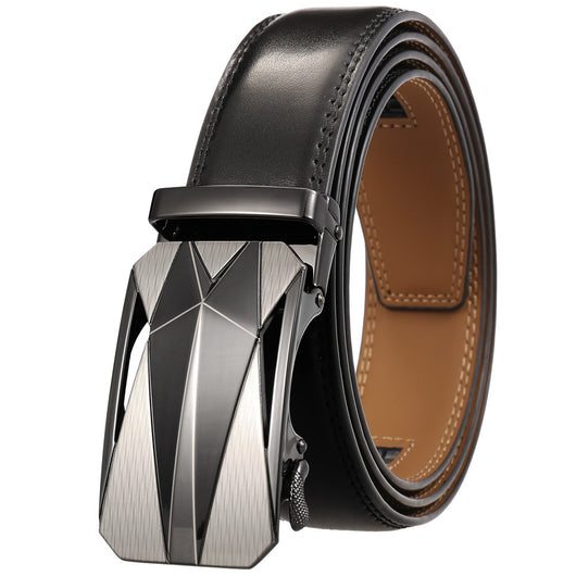 Cinturón de Cuero Genuino con Hebilla Automática para Hombre - Image 3