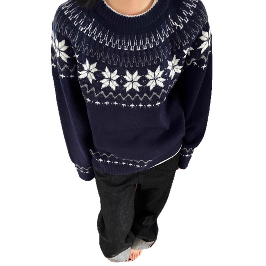 Suéter Tejido Jacquard Retro para Hombre - Image 5