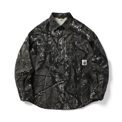 Camisa de Camuflaje Holgada de Manga Larga para Hombre - Image 4