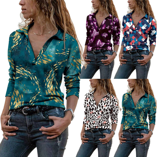 Blusa Elegante Slim Fit Cuello V Manga Larga para Mujer - Image 10