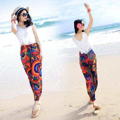 Pantalones Bohemios Estampado Nacional - Talla Grande Primavera Verano - Image 3