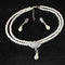 Conjunto de Joyería de Novia Perla y Cristal Diamante - Collar y Aretes Importados