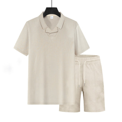 Conjunto Casual de Polo Holgado y Shorts para Hombre - Image 13