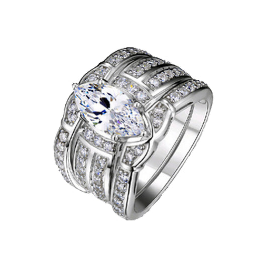 Anillo de Compromiso para Parejas con Circonio - Diseño Europeo y Americano