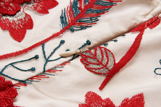 Vestido Largo Floral Coreano con Encaje y Detalles en Espinas - Image 6