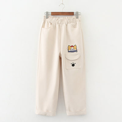 Pantalones Rectos Infantiles con Bordados Divertidos para Primavera - Image 9
