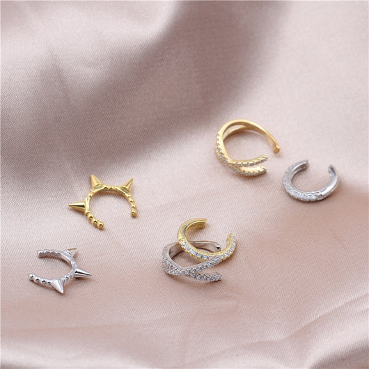 Aretes Clips Chapados en Cobre Dorado con Circonitas Preservadas - Image 5