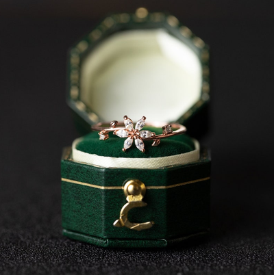 Anillo de Boda Floral para Mujer en Oro 18K, 14K y Plata S925 con Diamantes - Image 20