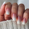 Uñas Postizas Degradado Rosa y Blanco Desmontables