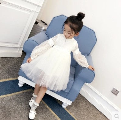 Vestido Princesa Niña Manga Larga Otoño - Encaje Elegante - Image 4