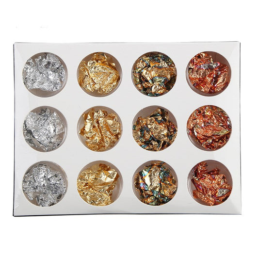 Set de Uñas con Papel Dorado Foil de Colores - Image 2