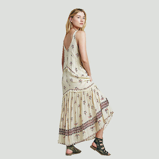 Vestido Bohemio Escote V Cintura Alta Holgado - Image 3