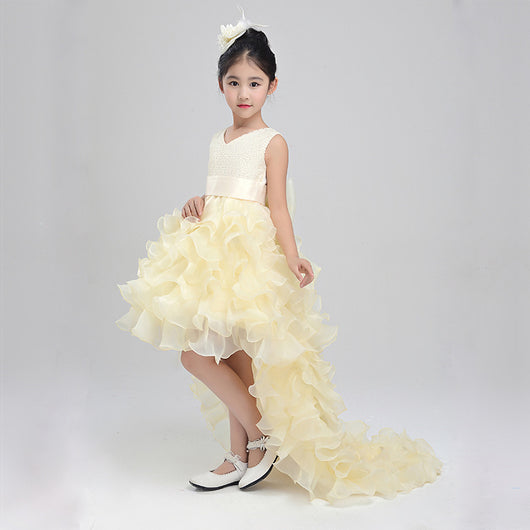 Vestido de Princesa para Niña - Dama de Honor con Cola Elegante - Image 8