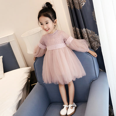 Vestido Princesa Niña Manga Larga Otoño - Encaje Elegante - Image 8
