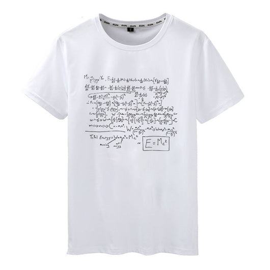 Camiseta Casual con Estampado de Fórmula Geométrica