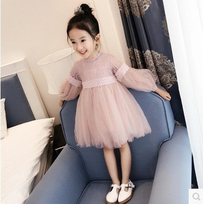 Vestido Princesa Niña Manga Larga Otoño - Encaje Elegante