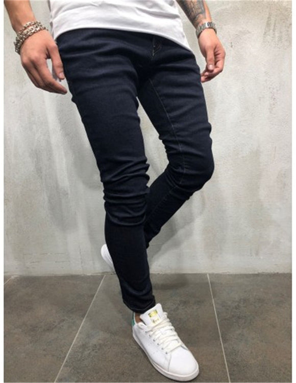 Jeans Casuales de Color Liso para Hombre