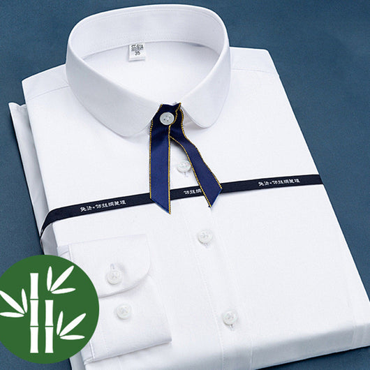 Camisa Blanca de Fibra de Bambú sin Planchado - Image 13