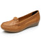 Zapatos Mocasín Cuña Cómodos de Cuero con Suela Suave