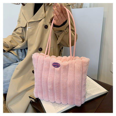 Bolso Tote Grande de Felpa para Otoño e Invierno - Image 20