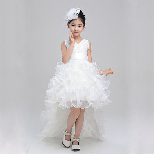 Vestido de Princesa para Niña - Dama de Honor con Cola Elegante - Image 7